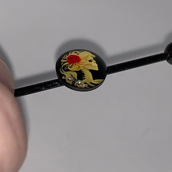 Skeleton Cameo Industrial Bar, 14 Gauge - Picture 9 of 11